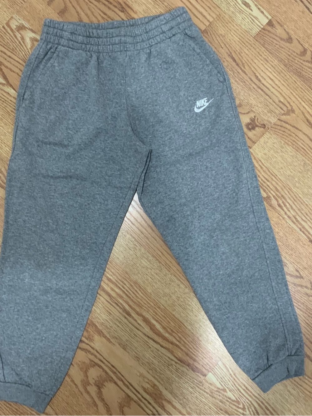 Nike Kids Gray Heather Joggers with Swoosh